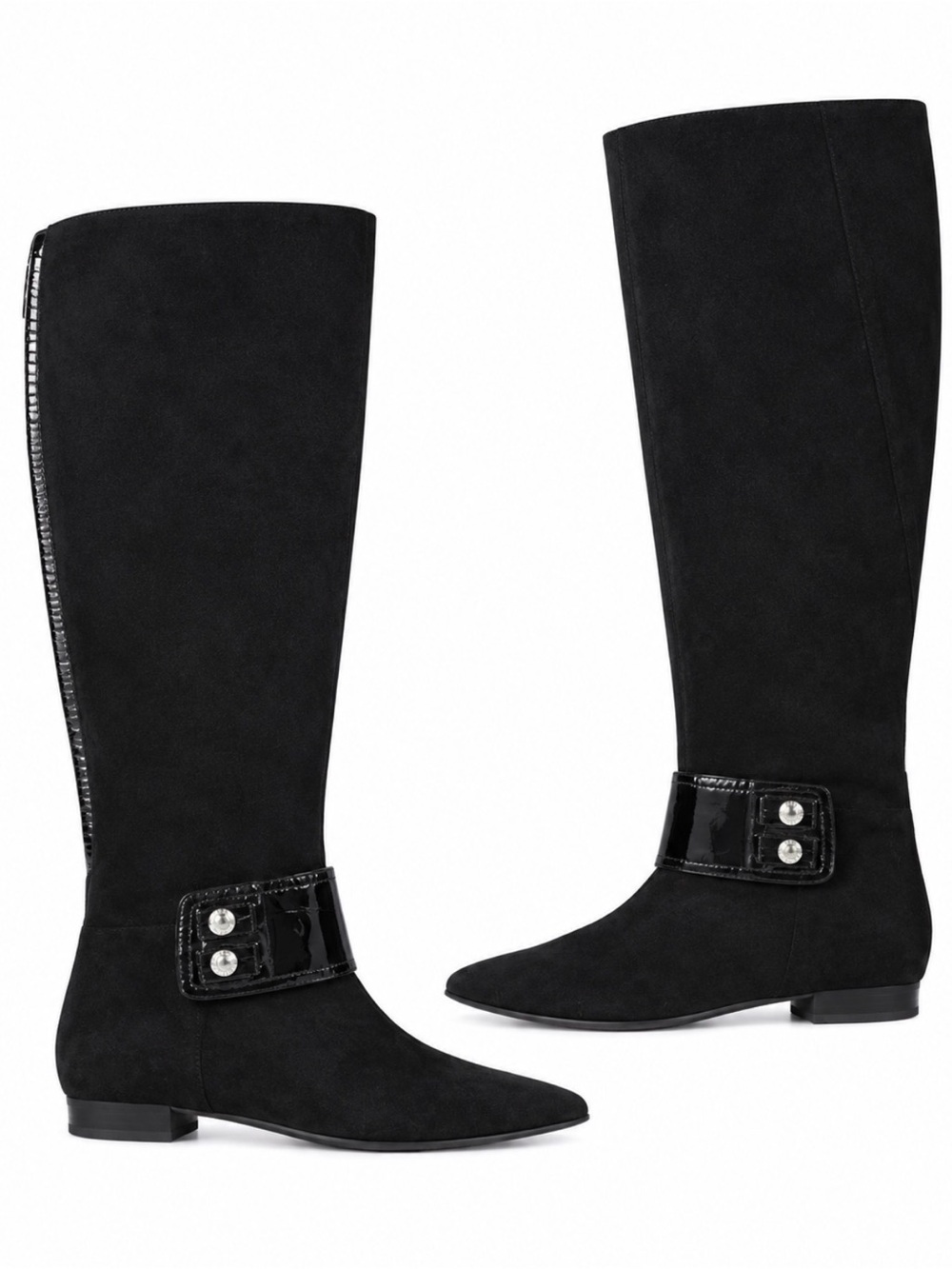 Michael Kors Brown Suede Knee-High Boots | Pointed Toe | Buckle Detail